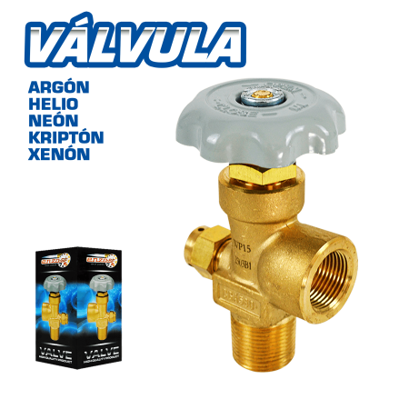 VALVULA DE HE/NE/AR/KR/XE CGA580 15MPA 3/4-14-NGT