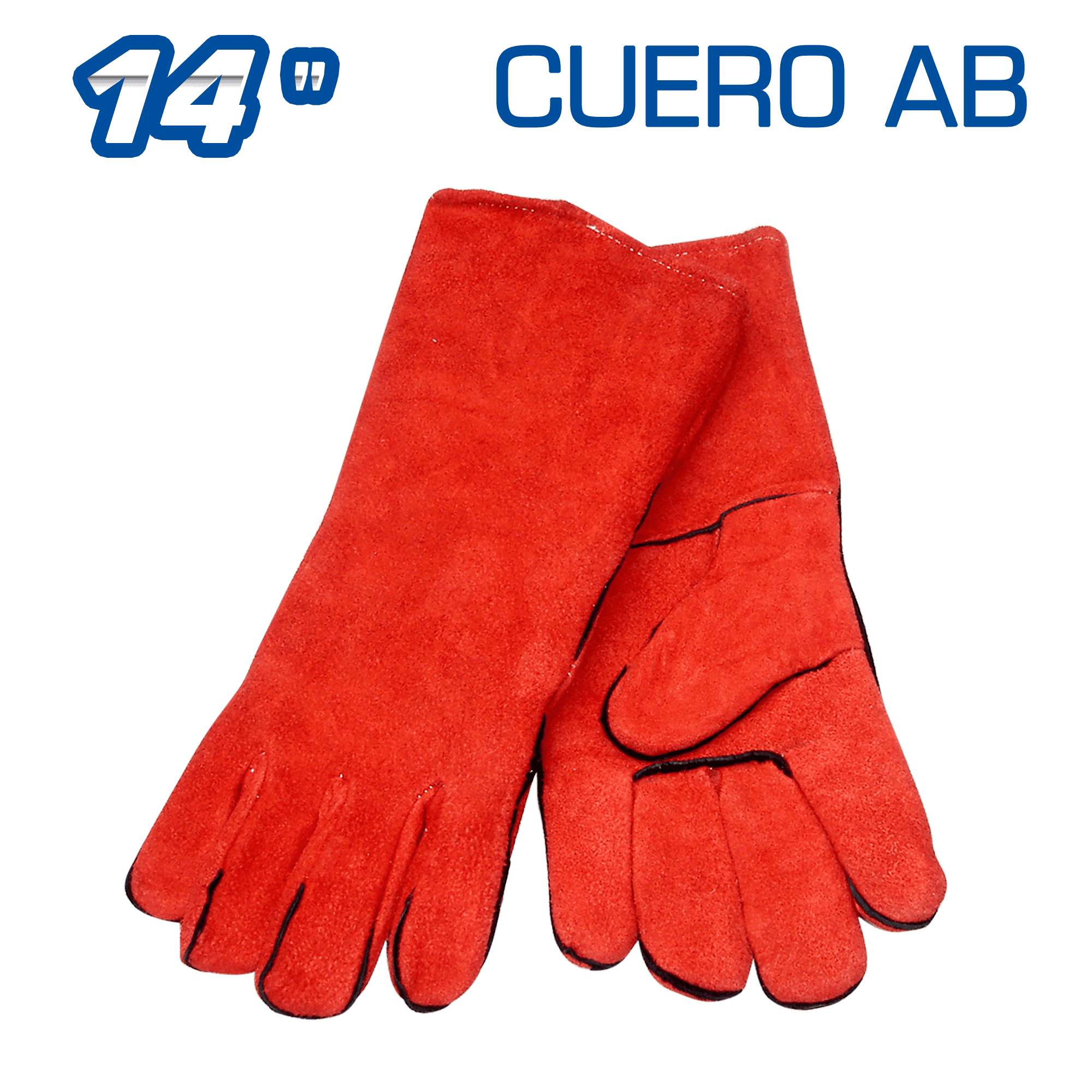 GUANTE ROJO PARA SOLDAR CUERO AB 390GR 14 PULG