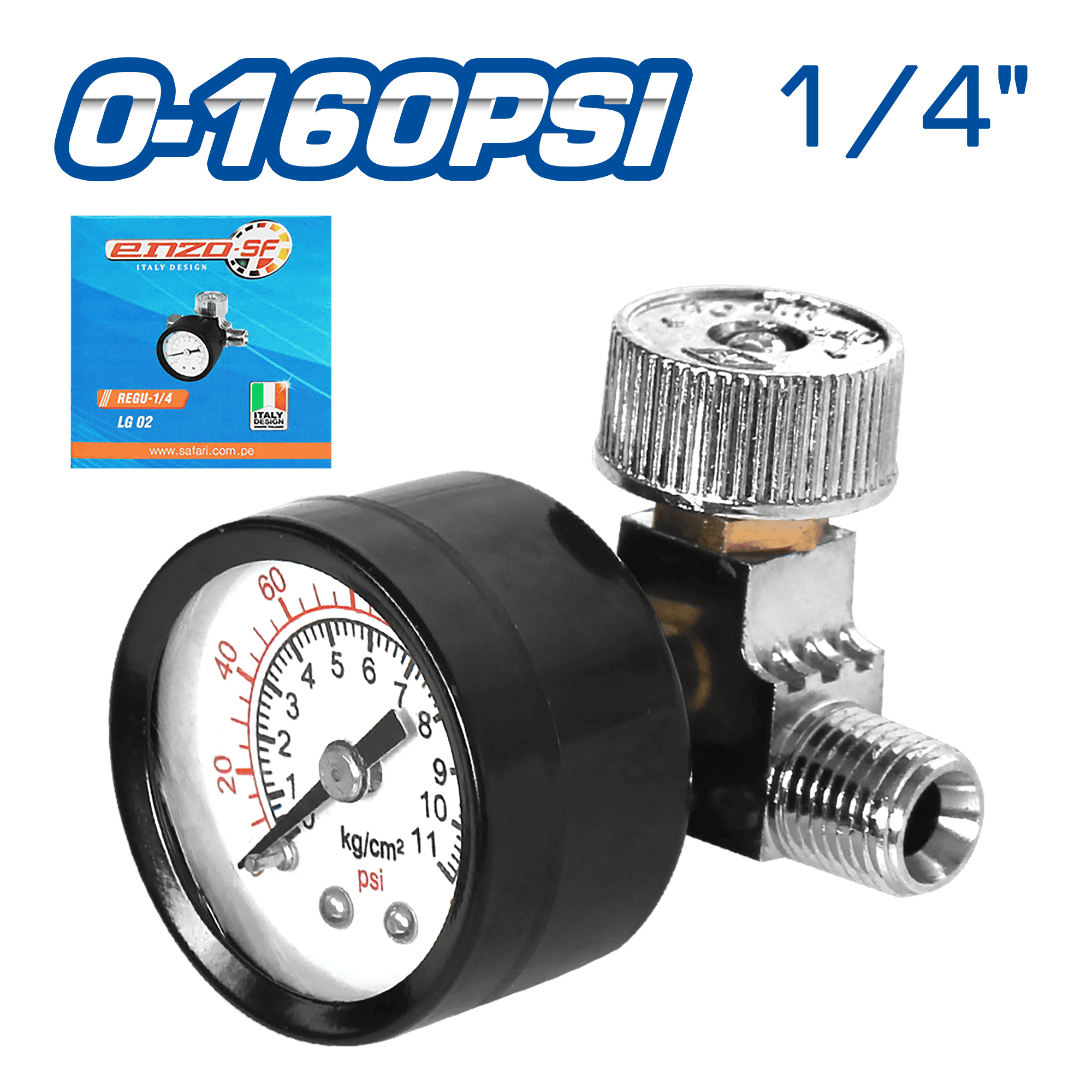 REGULADOR C/MANOMETRO 0-160PSI 1/4PULG