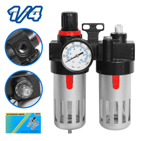 FILTRO DE AIRE C/REGULADOR/LUBRICADOR 0-140PSI - 1/4PULG