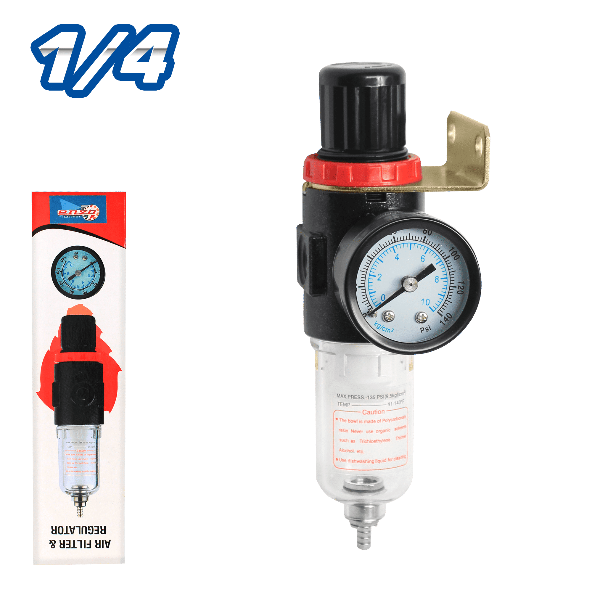 FILTRO DE AIRE CON REGULADOR 0-140PSI - 1/4 PULG