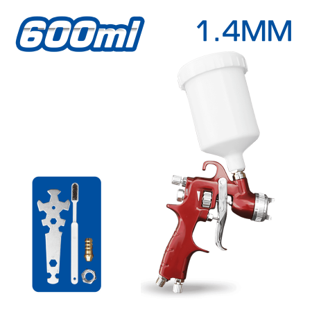 PISTOLA P/PINTAR (GRAVEDAD) 600CC 1.4MM HVLP V. PLASTICO PROFESIONAL