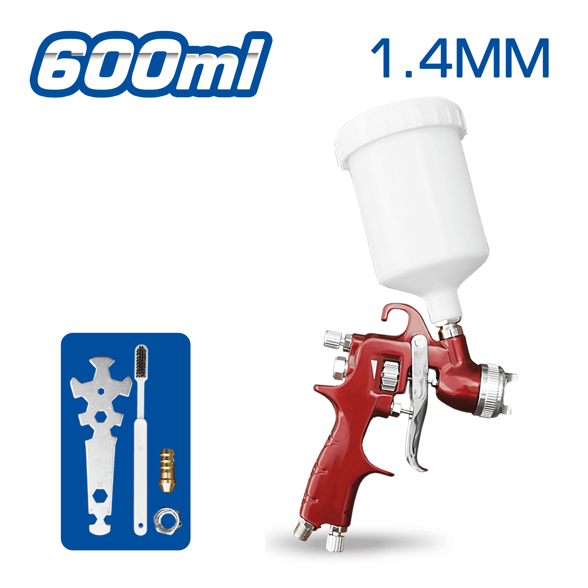 PISTOLA P/PINTAR (GRAVEDAD) 600CC 1.4MM HVLP V. PLASTICO PROFESIONAL