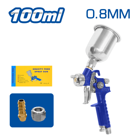 PISTOLA DE GRAVEDAD 100CC 0.8MM VASO AL HVLP