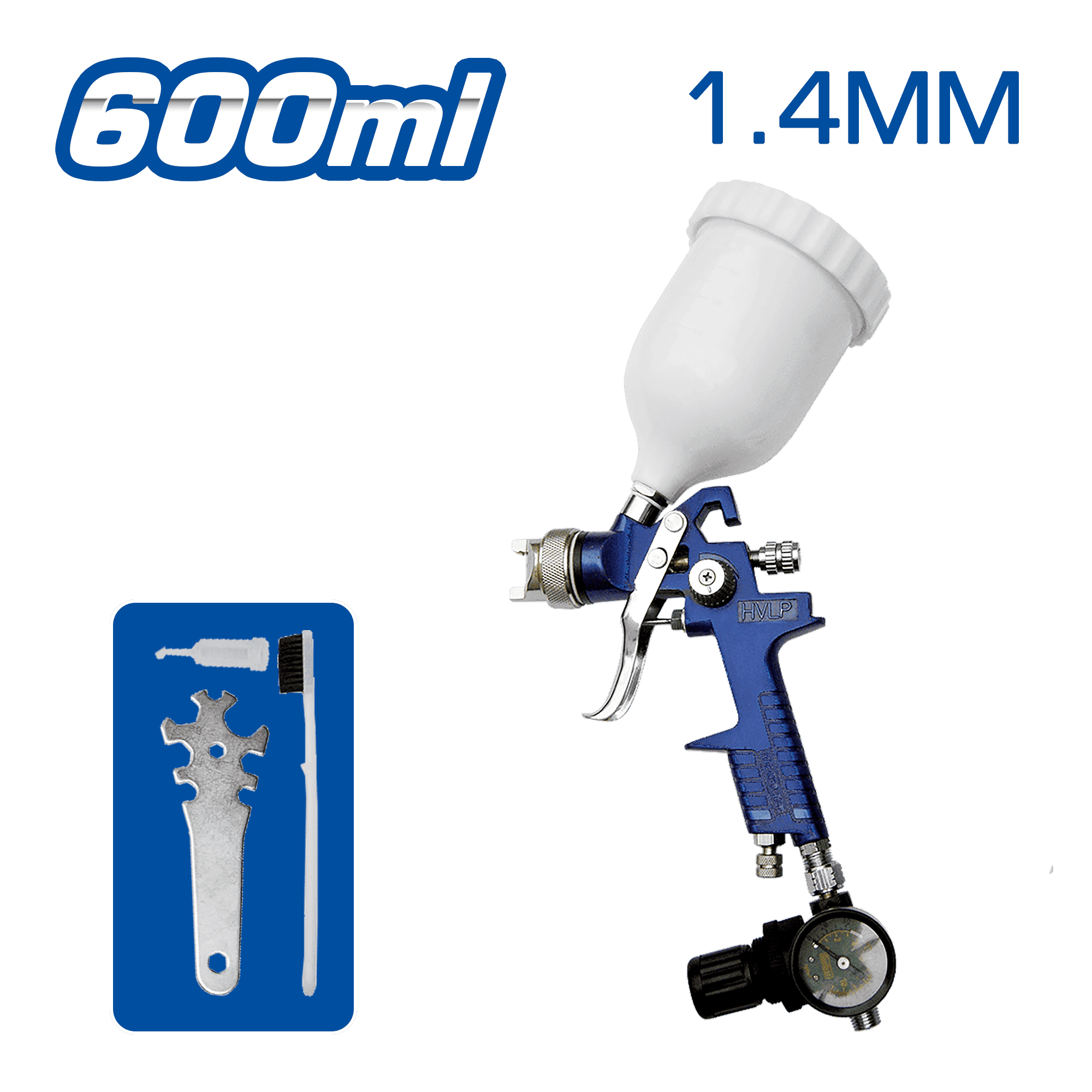PISTOLA DE GRAVEDAD 600CC 1.4MM C/ REGULADOR