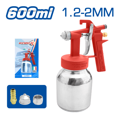 PISTOLA BAJA PRESION 600ML 1.2-2MM ROJA