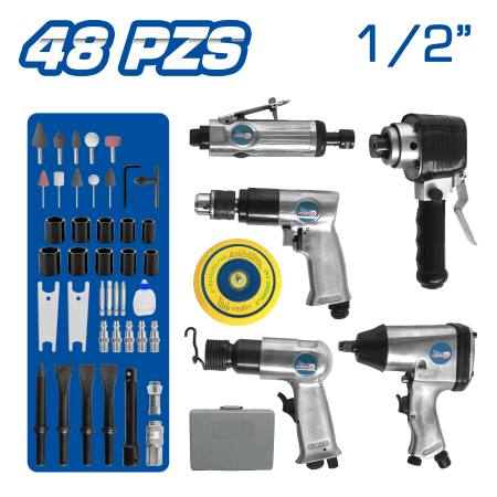 KIT DE HERRAMIENTAS NEUMATICAS 48 PCS
