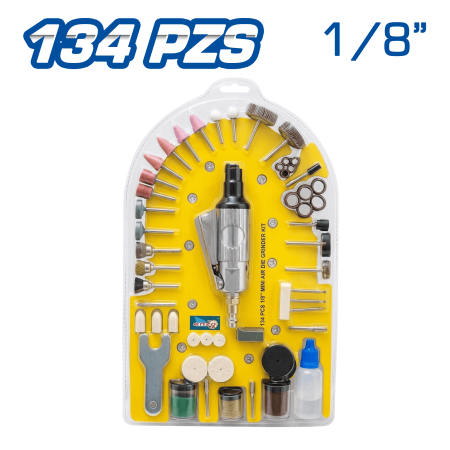 KIT PULIDOR NEUMATICO CON ACCESORIOS 134PZS