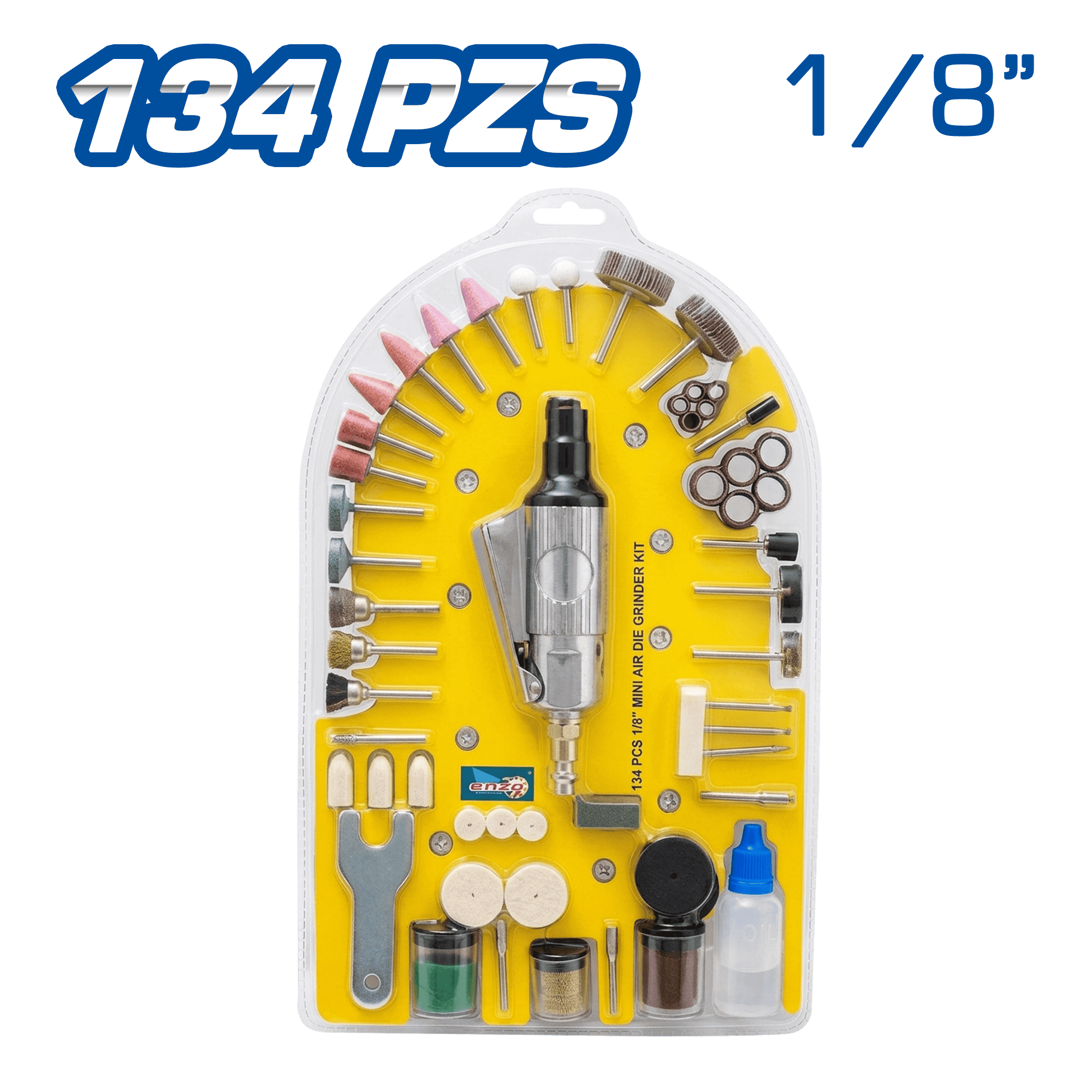 KIT PULIDOR NEUMATICO CON ACCESORIOS 134PZS