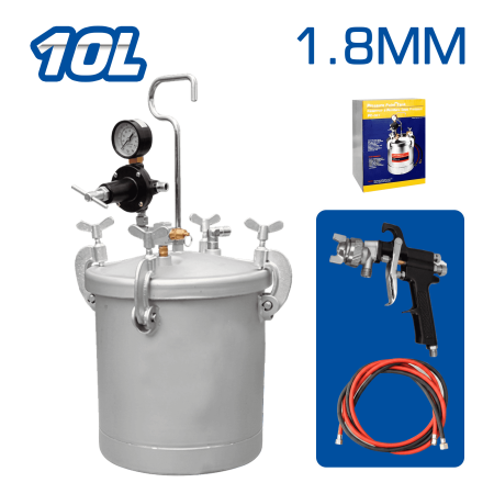 PISTOLA C/ TANQUE P/PINTAR 10L 1.8MM 10CFM 50PSI