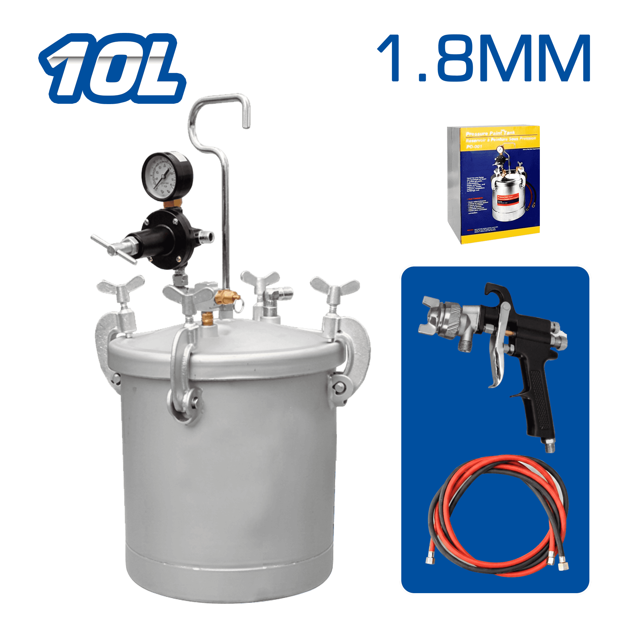 PISTOLA C/ TANQUE P/PINTAR 10L 1.8MM 10CFM 50PSI