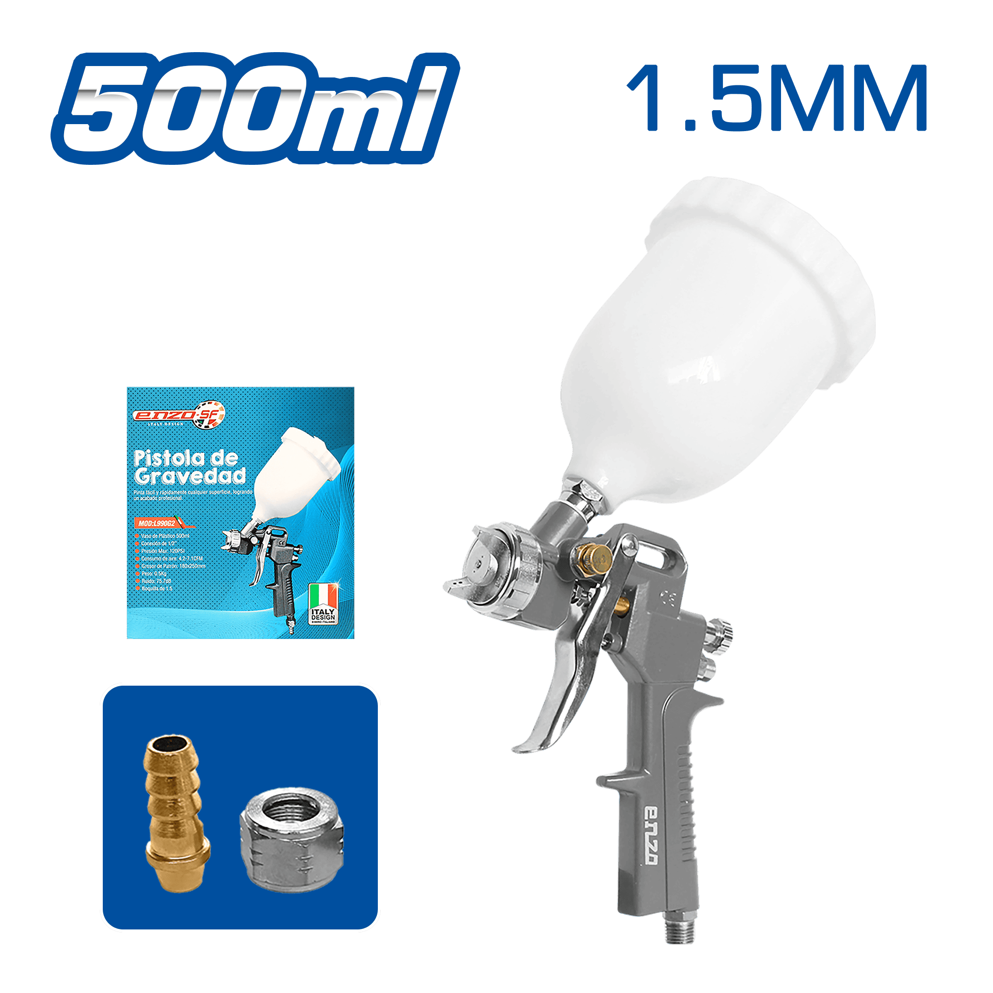 PISTOLA P/PINTAR (GRAVEDAD) 500CC 1.5MM V.PLASTICO