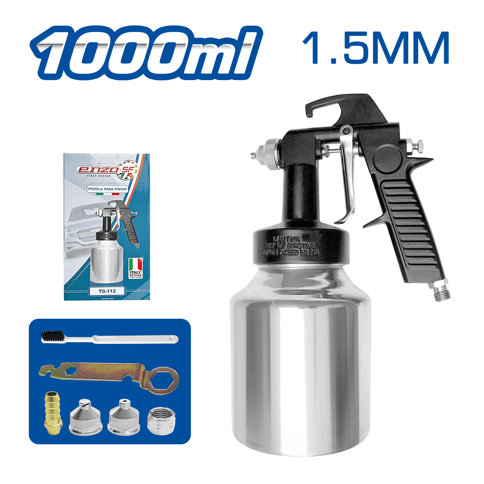 PISTOLA BAJA PRESION ALUMINIO 1L 1.5MM