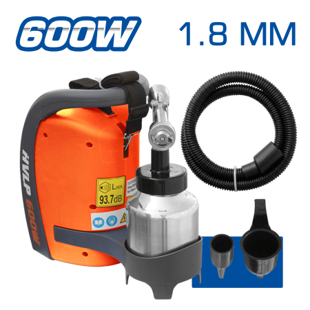 PISTOLA PARA PINTAR ELECTRICA 600W HVLP 93.7db 650ml/min