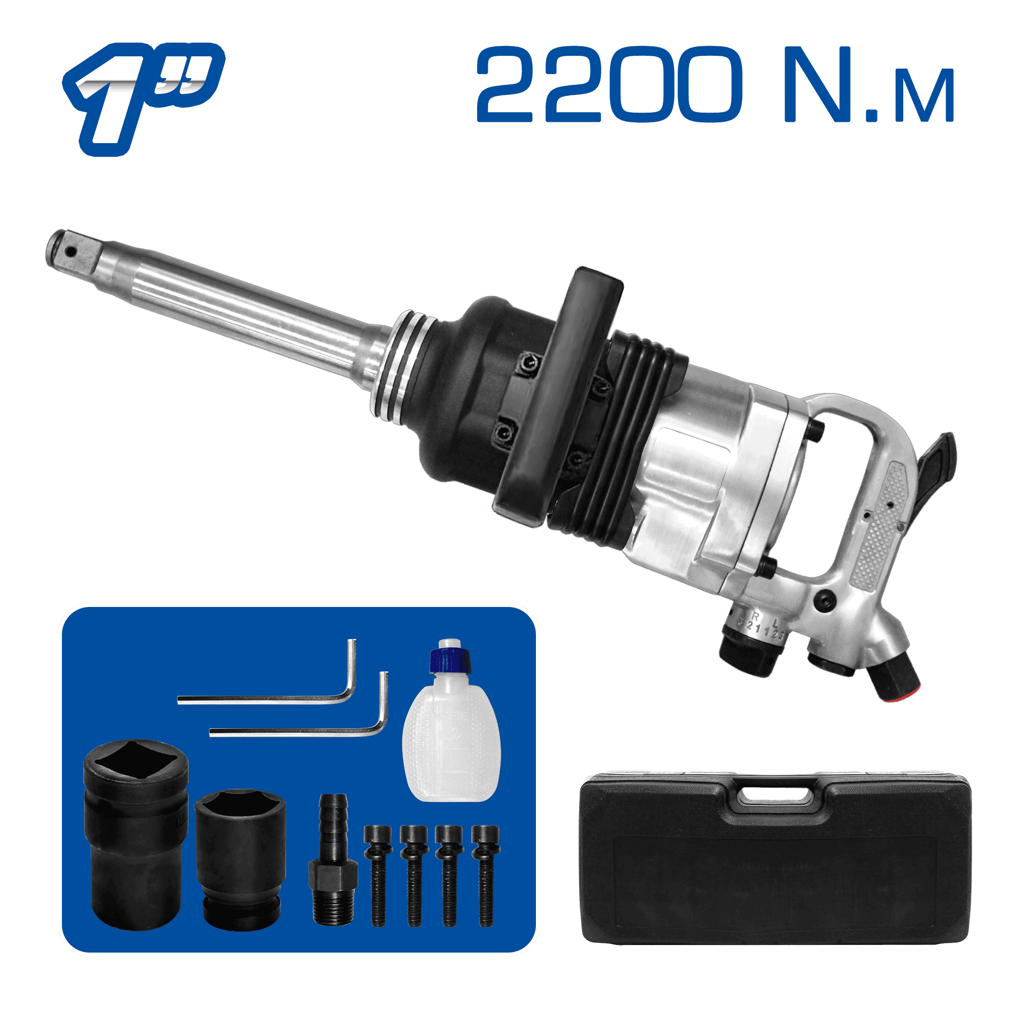 LLAVE DE IMPACTO NEUMÁTICA 01PULG 140PSI 2400NM EN MALETIN