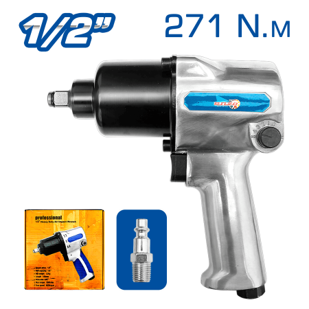LLAVE DE IMPACTO NEUMATICA PROFESIONAL 1/2 PULG 4.6CFM 90PSI TORQUE 450F