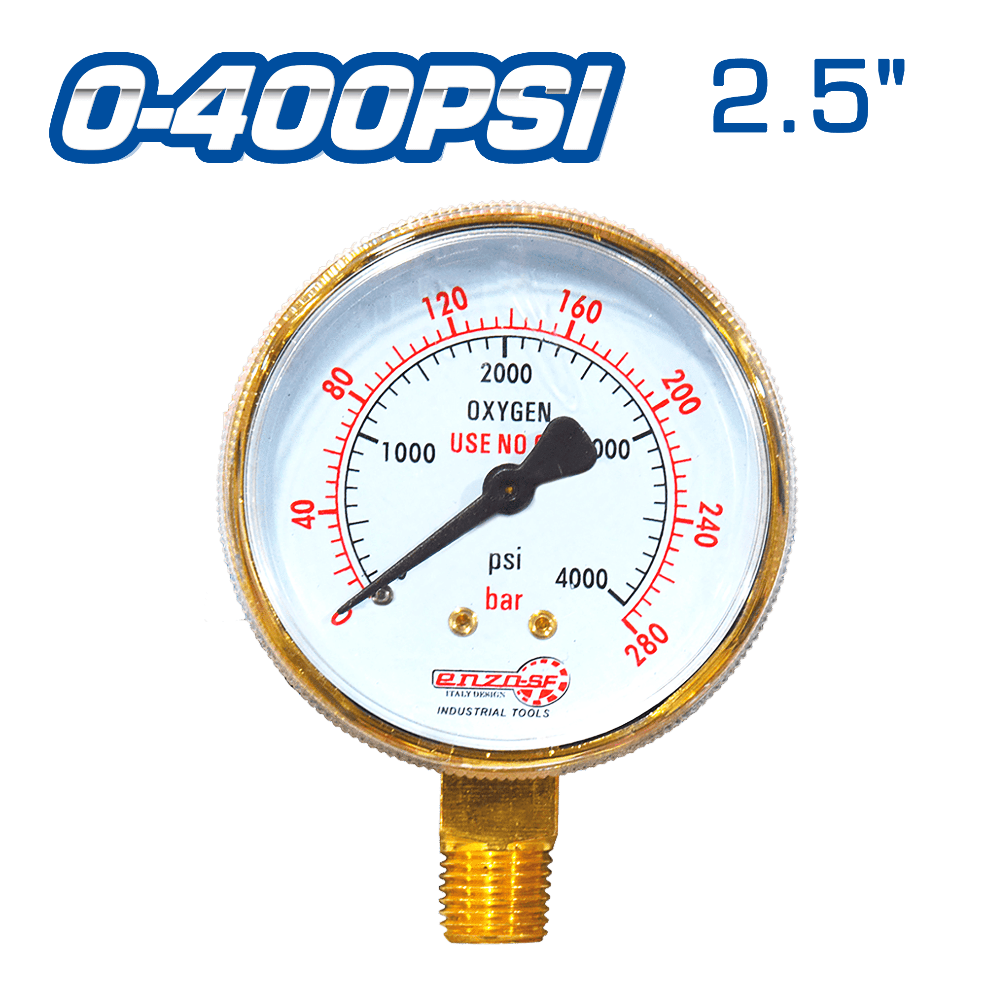 MANOMETRO DE OXIGENO 2.5PULG 0-4000PSI