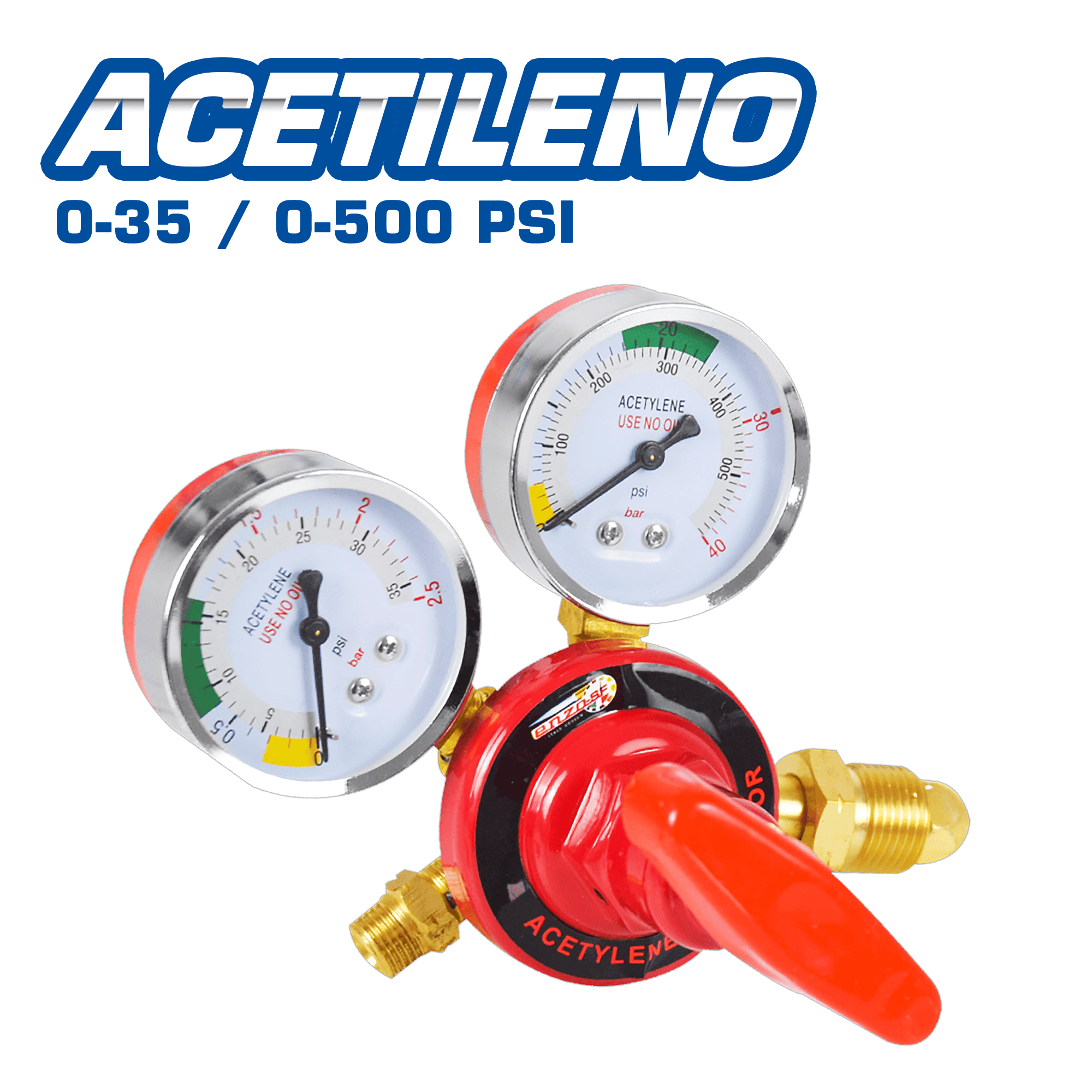 REGULADOR DE ACETILENO P/OXICORTE 0-35 / 0-500 PSI