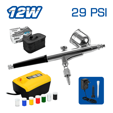 KIT AEROGRAFO C/ MINI COMPRESORA 12W