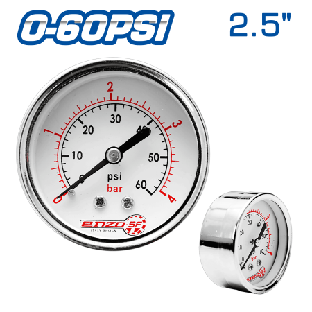MANOMETRO 2.5PULG POSTERIOR CROMADO 0-60PSI