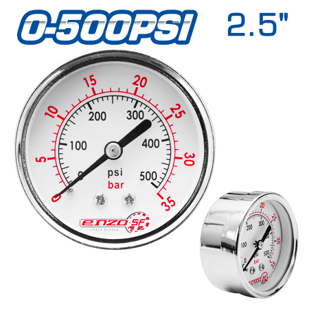 MANOMETRO 2.5PULG POSTERIOR CROMADO 0-500PSI