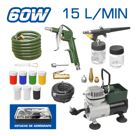 KIT DE MINICOMPRESORA CON AEROGRAFOS