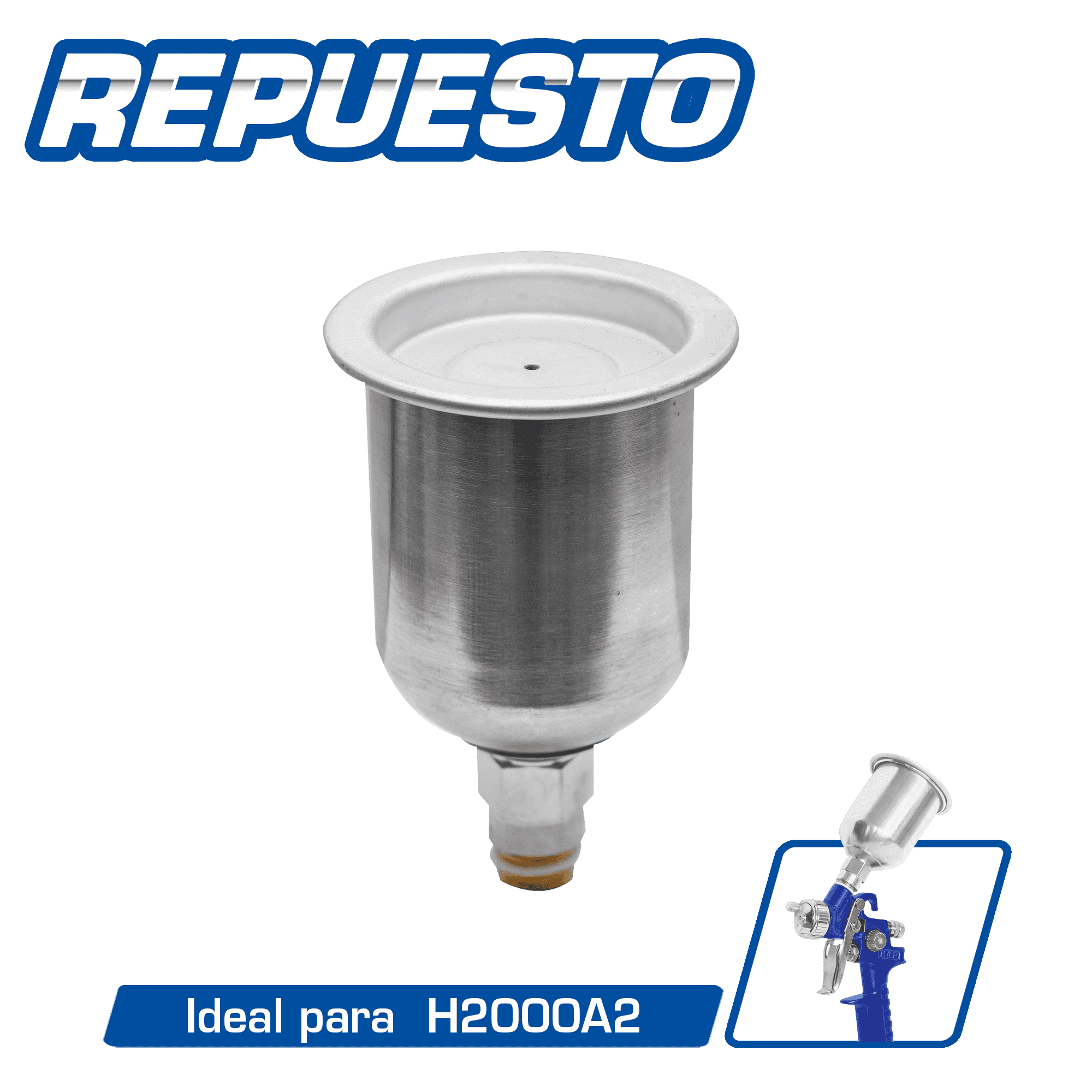 VASO ALUMINIO 120CC P/PISTOLA H2000A2