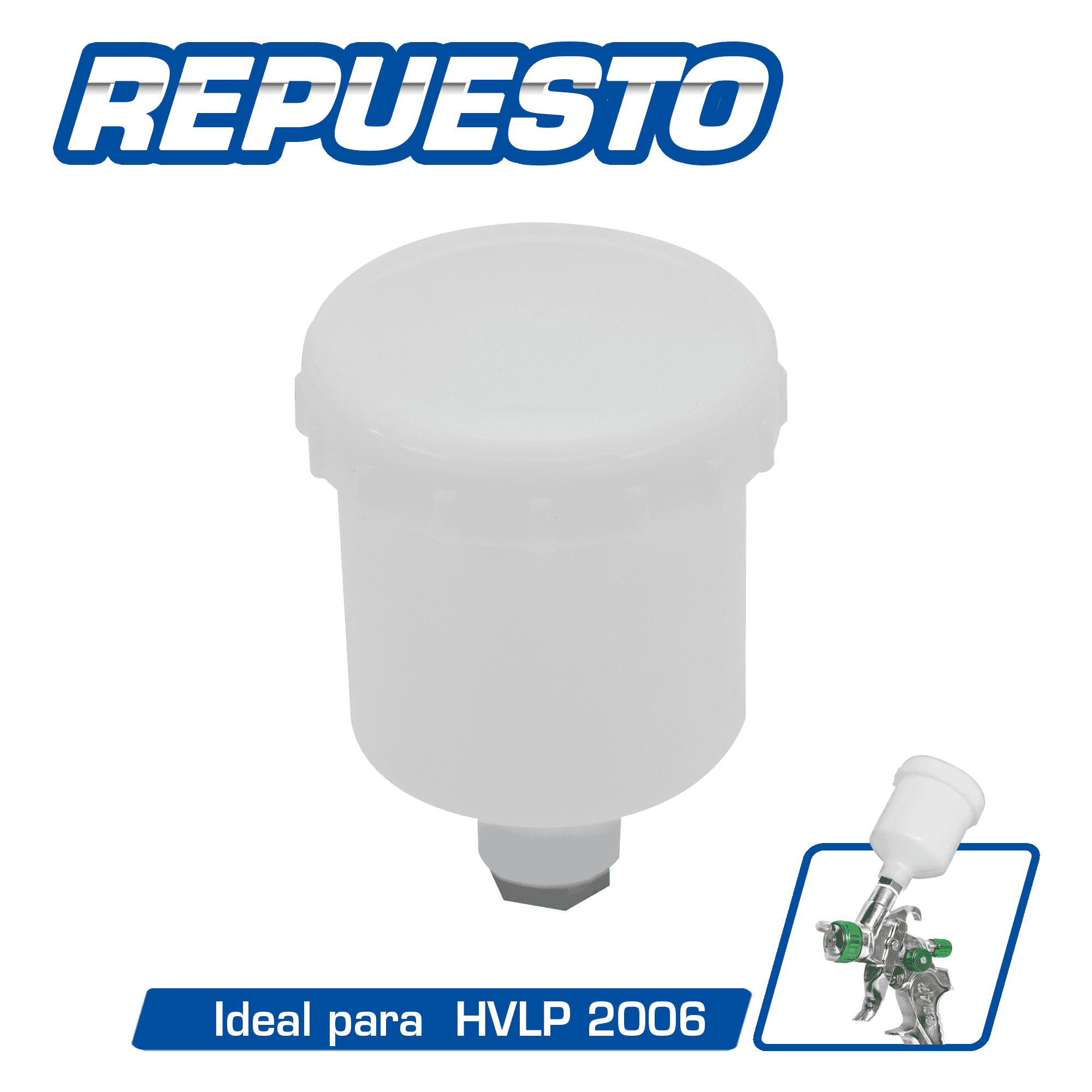 VASO PLASTICO P/PISTOLA HVLP2006 160CC