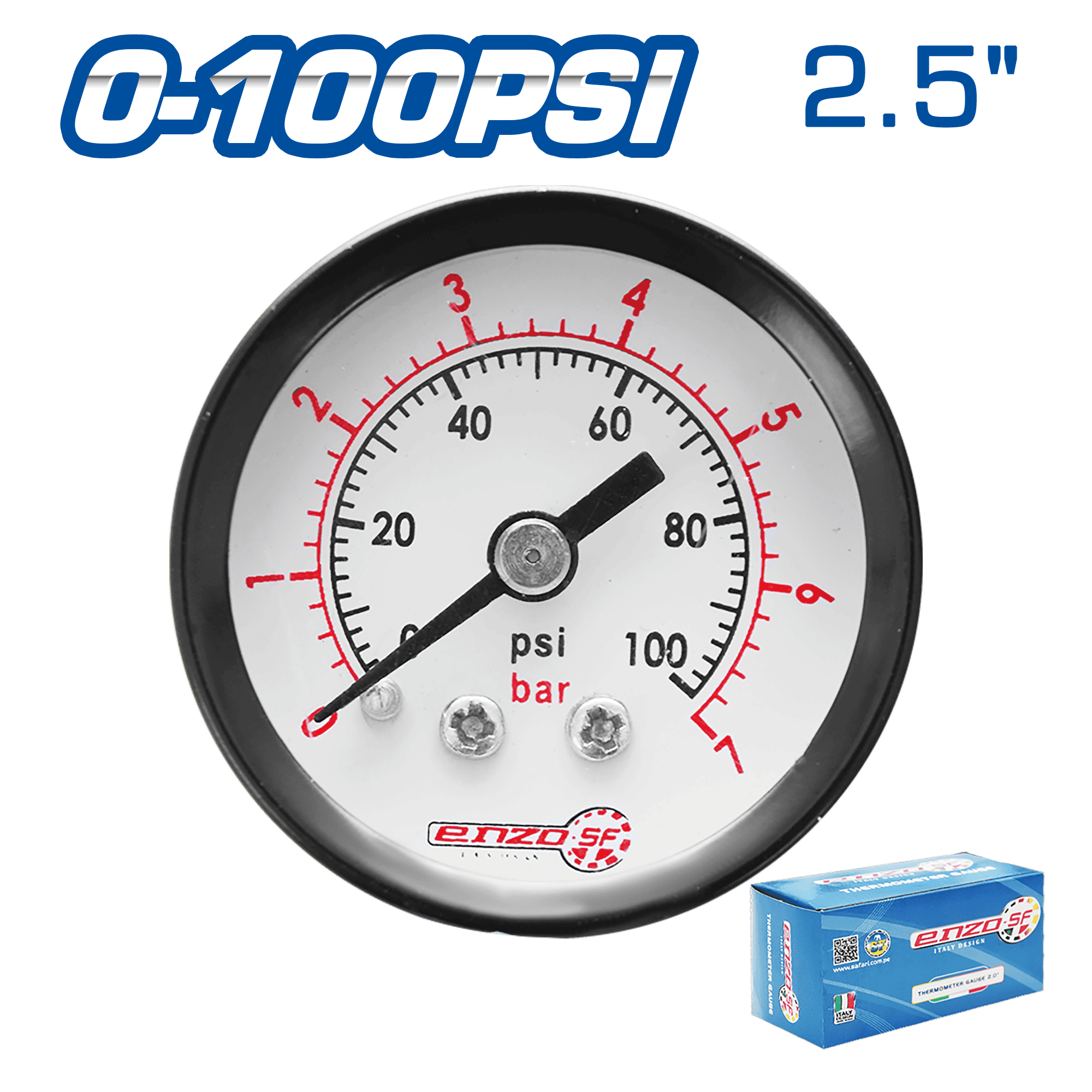 MANOMETRO 2.5PULG POSTERIOR 0-100PSI
