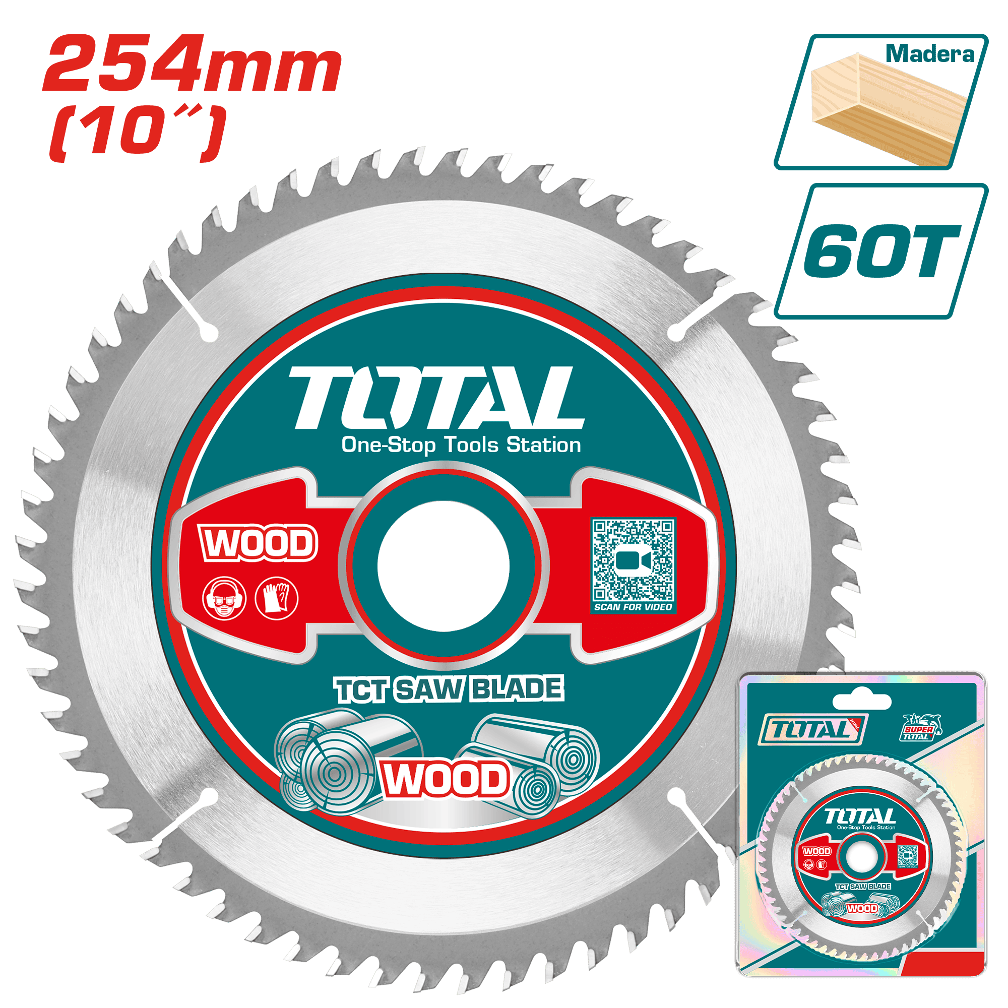 DISCO DENTADO TCT P/MADERA 254MM (10”) 60T INDUSTRIAL