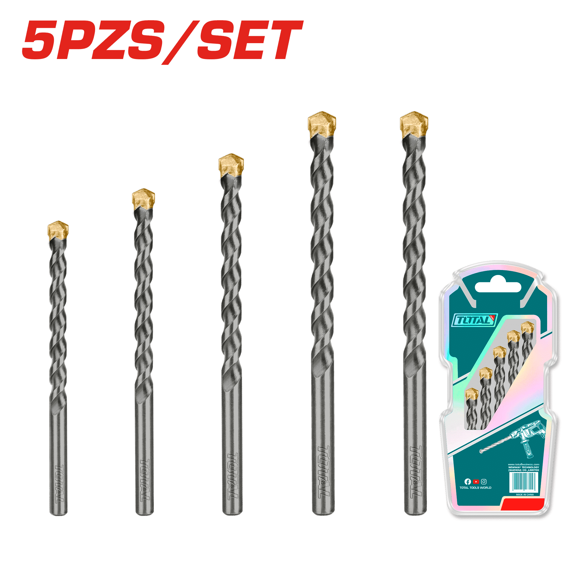 SET DE BROCAS ALBAÑILERIA 5PCS 75-120MM
