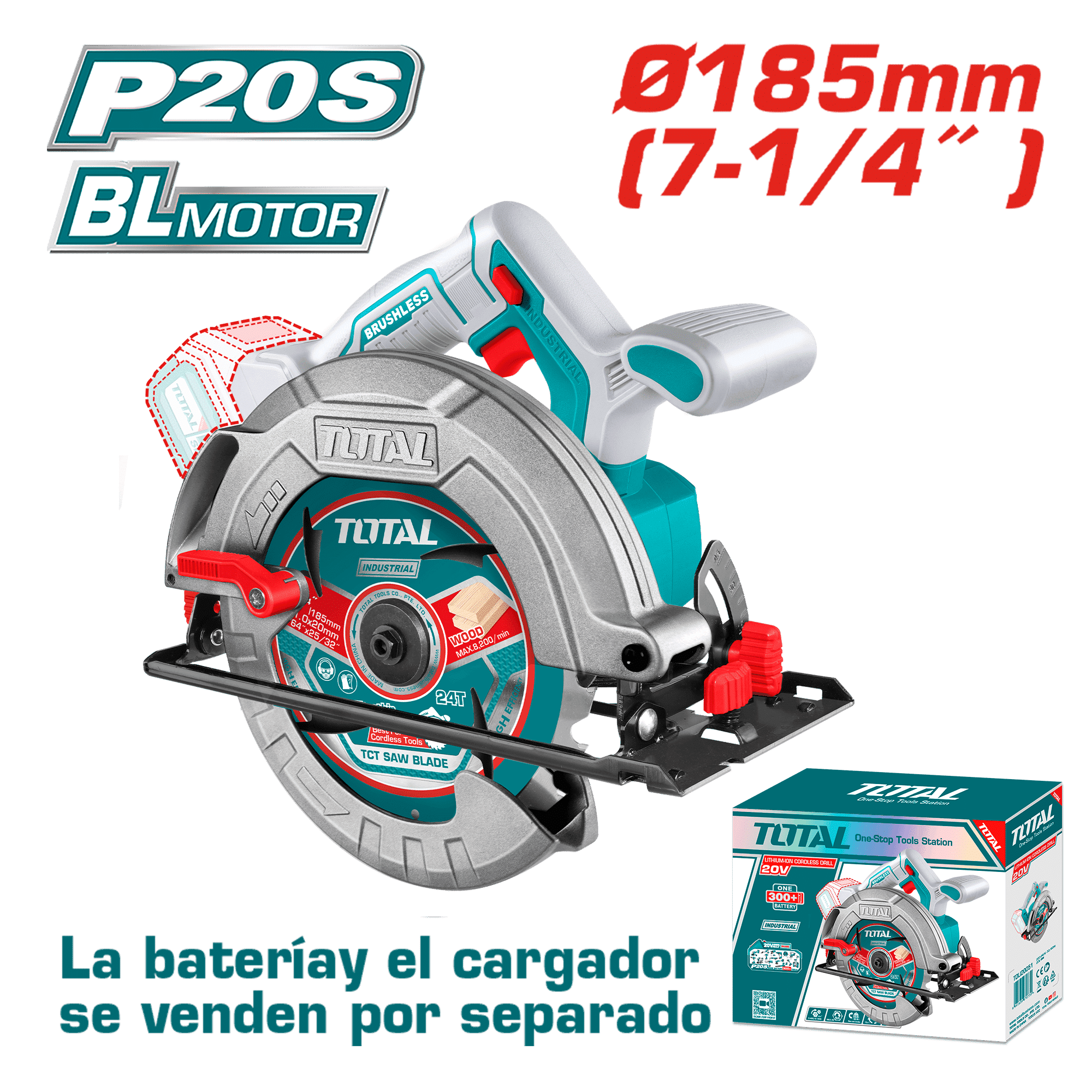 SIERRA CIRCULAR LI-ION 20V 4800RPM 185MM BRUSHLESS INDUSTRIAL