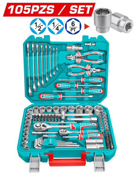 SET 105PCS HERRAMIENTAS MANUALES INC MALETIN INDUSTRIAL