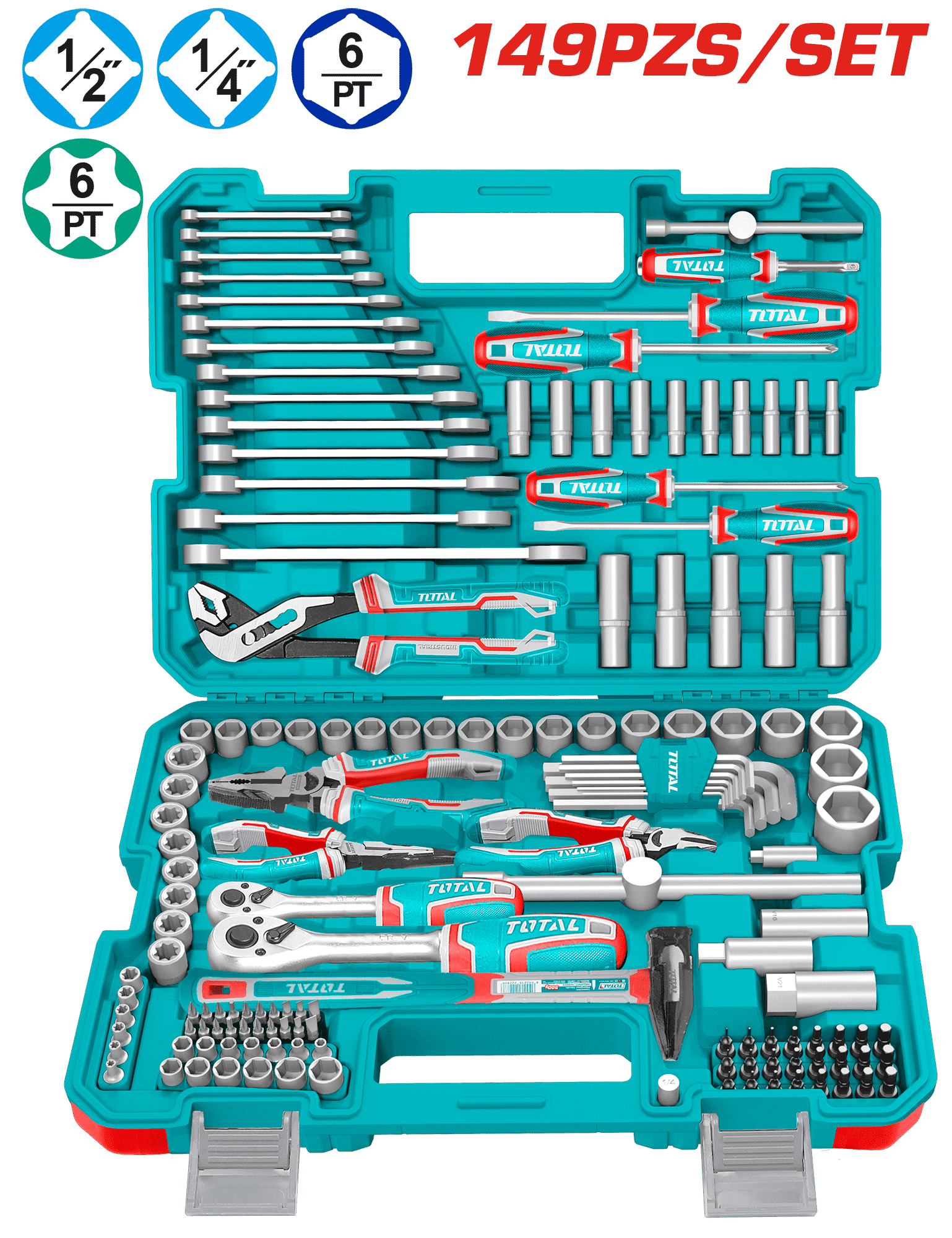 SET 149PCS HERRAMIENTAS DE COMBINACIÓN INC MALETIN INDUSTRIAL