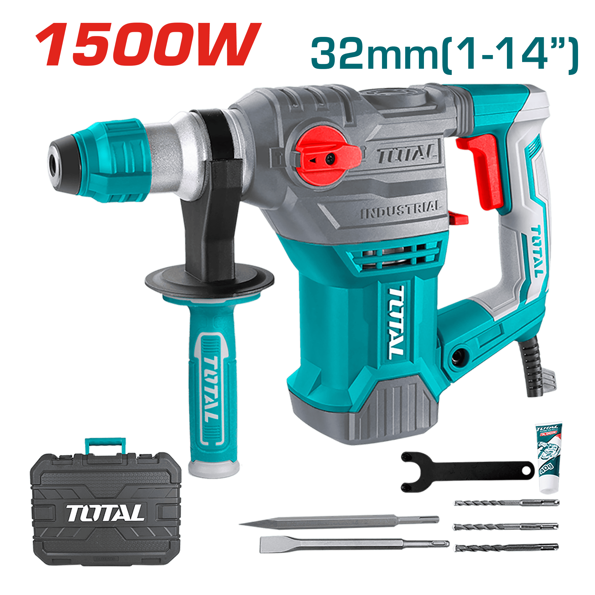 ROTOMARTILLO SDS+ 32MM 1500W 4400BPM 5.5J INDUSTRIAL BLACK