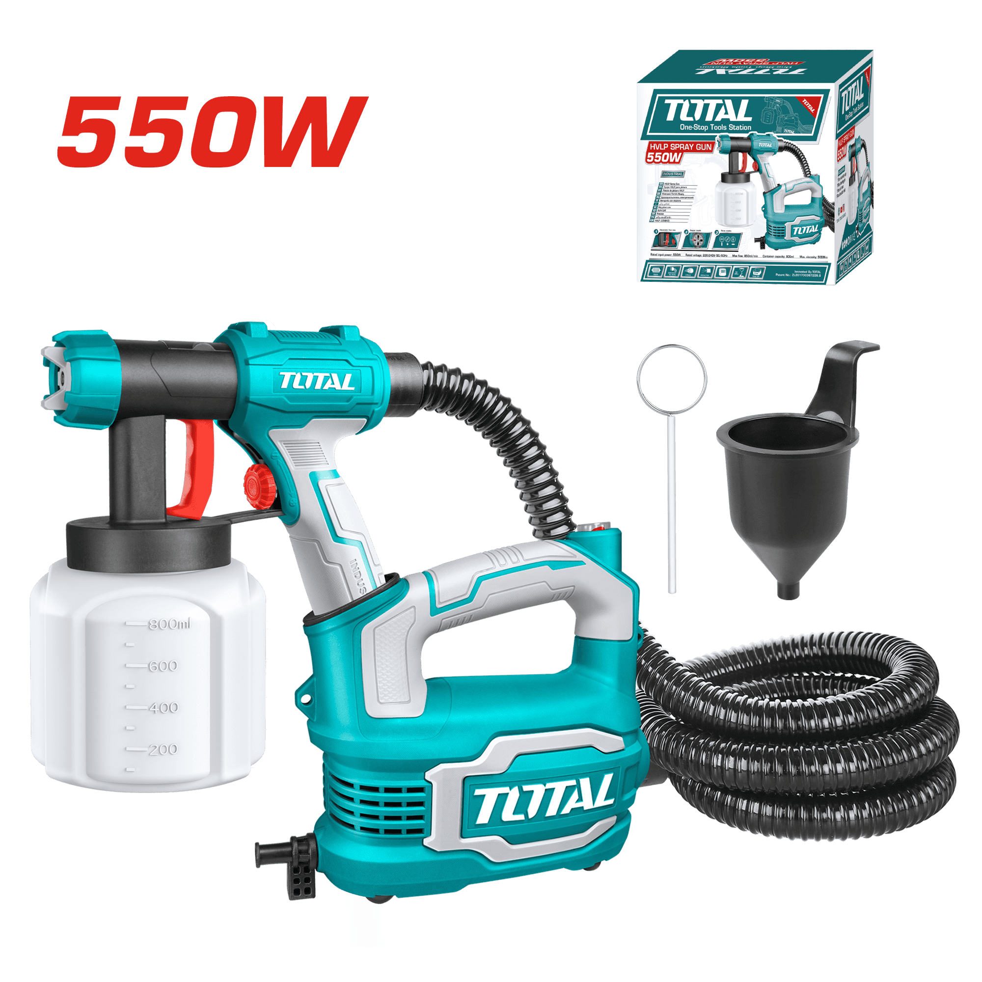 PISTOLA P/PINTAR HVLP ELECTRICA 550W 850ML/MIN CAP 800ML INDUSTRIAL