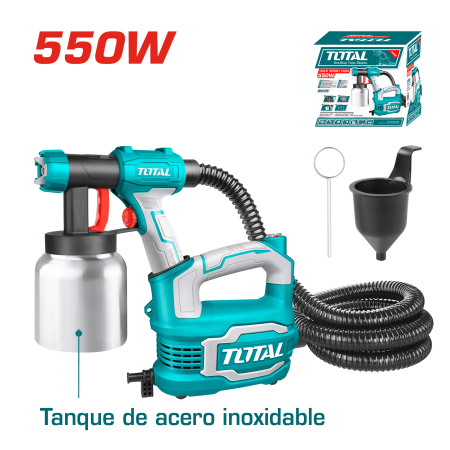 PISTOLA P/PINTAR HVLP ELECTRICA 550W 850ML/MIN CAP 800ML TANQUE ACERO INDUSTRIAL