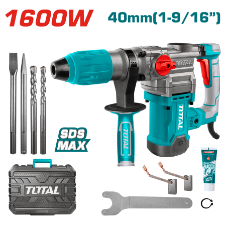 ROTOMARTILLO SDS-MAX 40MM 1600W 630RPM 3850BPM 10J MALETIN INDUSTRIAL