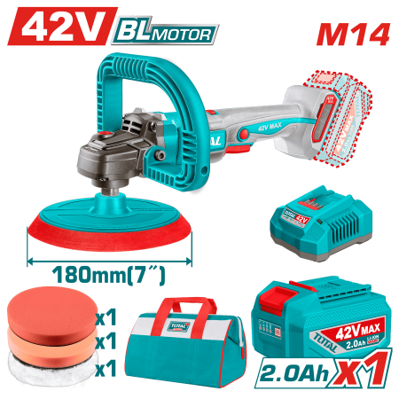 PULIDORA ANGULAR 42V 180MM 400-2500RPM M14 V.VARIABLE IND