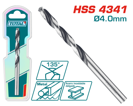 SET BROCA HSS 4341 D:4.0MM 135º 2PCS INDUSTRIAL