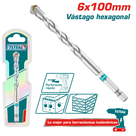 BROCA ALBAÑILERÍA 6X100MM HEX IDEAL INALMABRICOS