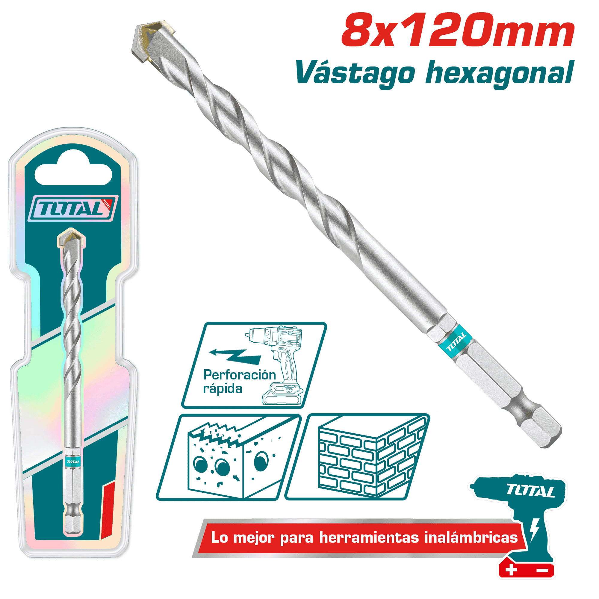 BROCA ALBAÑILERÍA 8X120MM HEX IDEAL INALMABRICOS