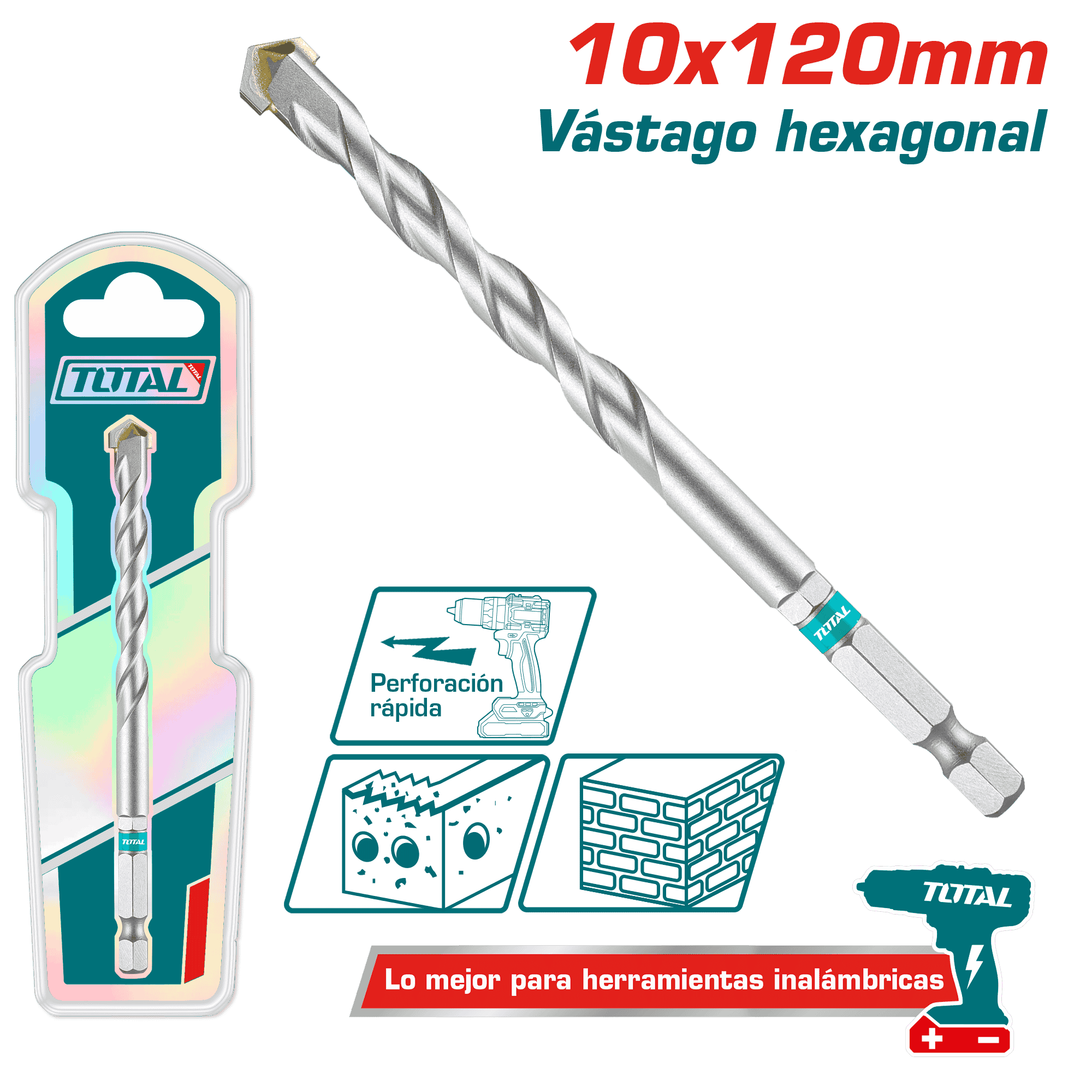 BROCA ALBAÑILERÍA 10X120MM HEX IDEAL INALMABRICOS