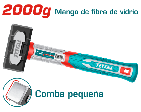 COMBA P/PIEDRA 2000G ACERO/CARBON 45 MANGO FIBRA DE VIDRIO