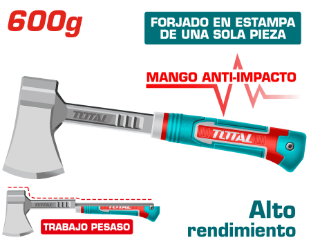 HACHA DE MANO ANTI IMPACTO 600G HD INDUSTRIAL