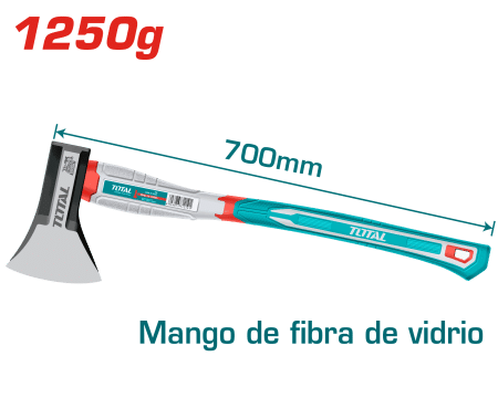 HACHA DE MANO 1250G 700MM MANGO FIBRA DE VIDRIO