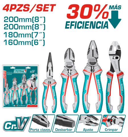 SET DE ALICATES 4PCS CR-V ENERGY 30% (ONE TIME) INDUSTRIAL