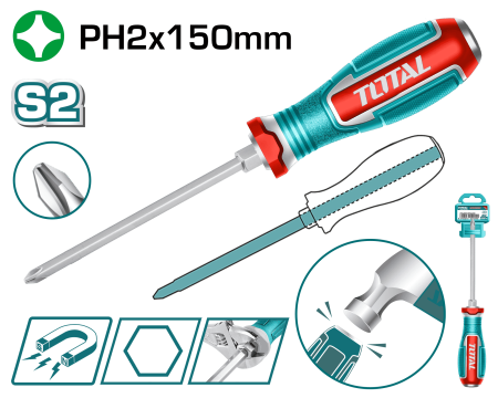 DESARMADOR DE GOLPE S2 PH2X150MM HEX MAGNETICO INDUSTRIAL