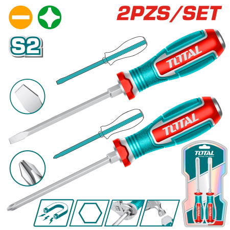 SET DESTORNILLADORES GOLPE S2 SL6.5 + PH2 HEX MAG. INDUSTRIAL