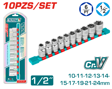 SET DE SOCKETS 1/2'' 10PCS 5-14MM INDUSTRIAL